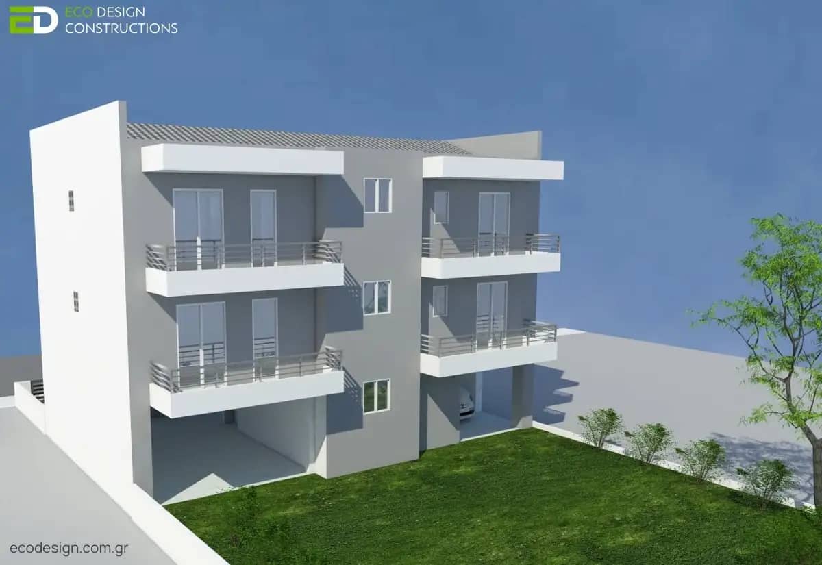 Βιοκλιματικό Κτίριο Θέρμη Αγνώστου Στρατιώτη Έργο 1 - Bioclimatic Apartment Building Thermi Project 1