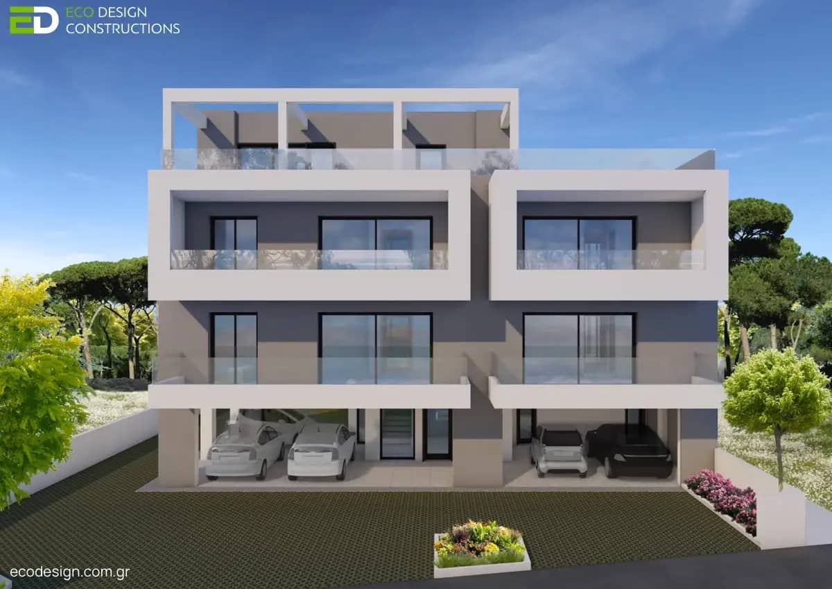 Βιοκλιματικό Κτίριο Θέρμη Αγνώστου Στρατιώτη Έργο 2 - Bioclimatic Apartment Building Thermi Project 2