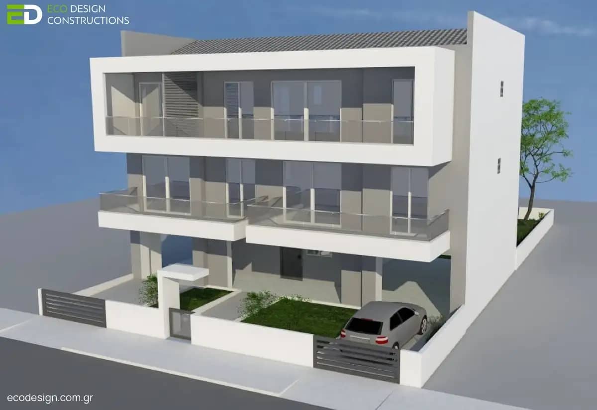 Βιοκλιματικό Κτίριο Θέρμη Αγνώστου Στρατιώτη Έργο 1 - Bioclimatic Apartment Building Thermi Project 1